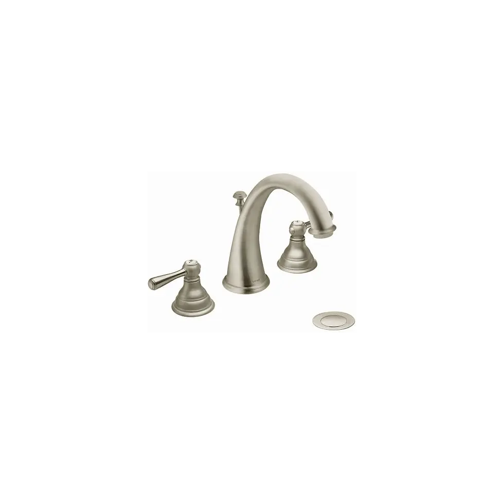 Thumbnail: Moen Kingsley Double Handle Widespread Bathroom Faucet with Pop-Up Drain Assembl