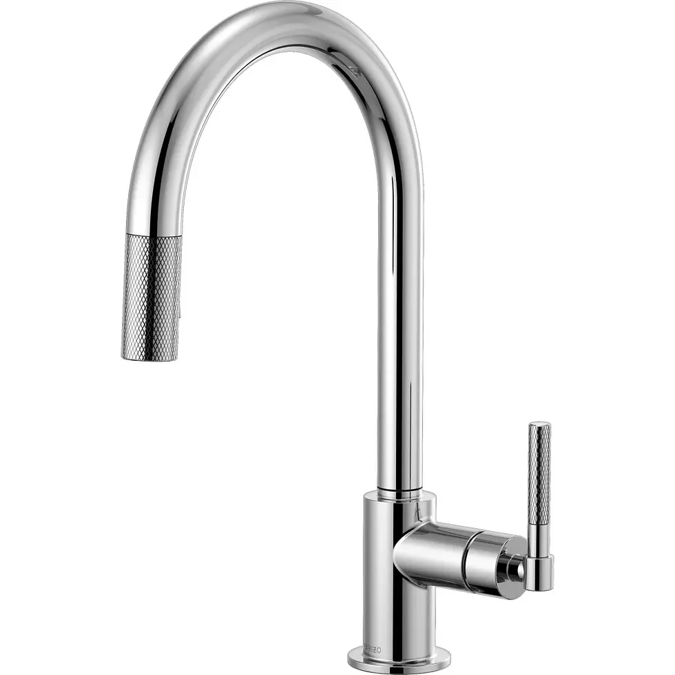 Thumbnail: Brizo Litze Single Handle Arc Spout Pull Down Kitchen Faucet with Knurled Handle