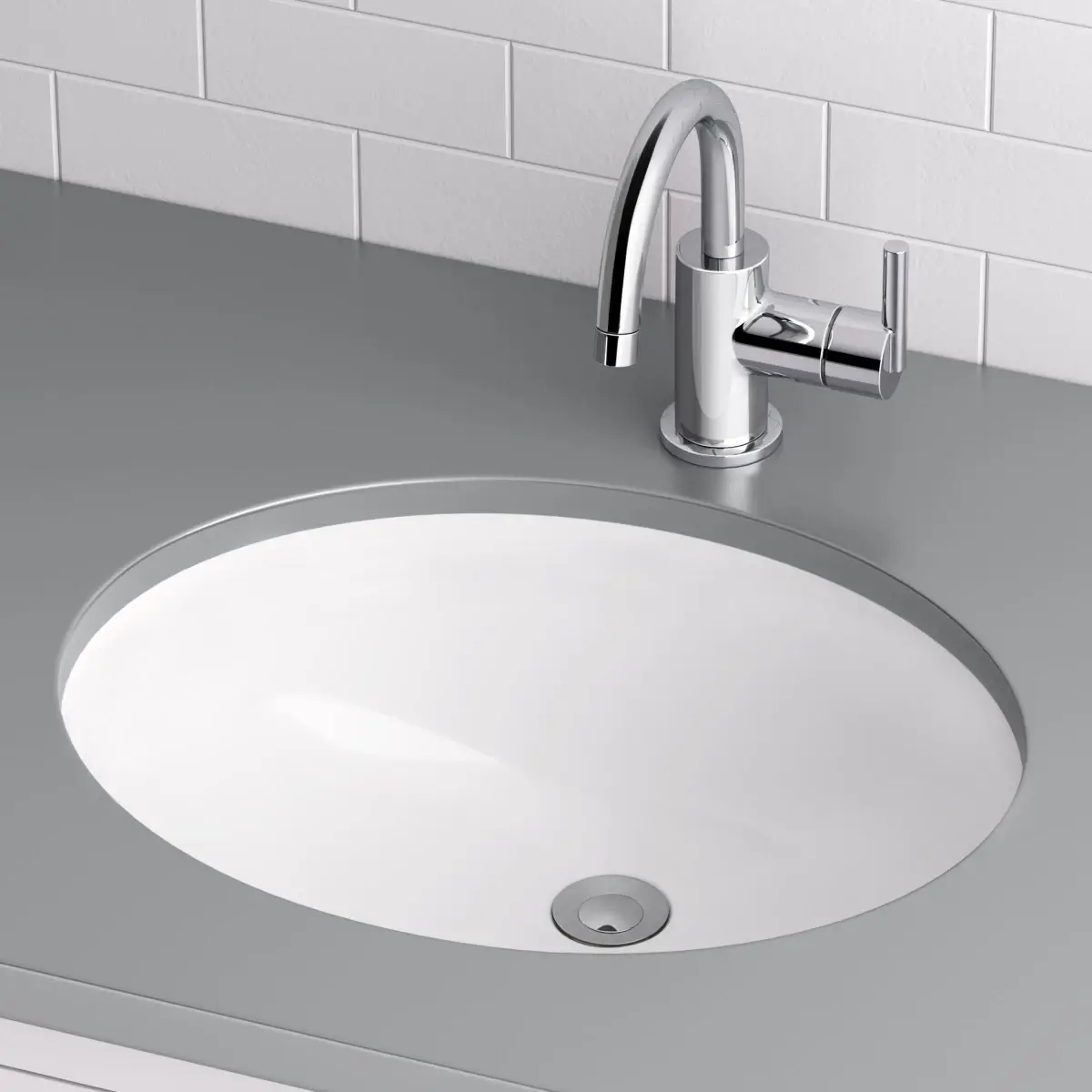 Miseno 20" Oval Undermount Bathroom Sink with Front Overflow