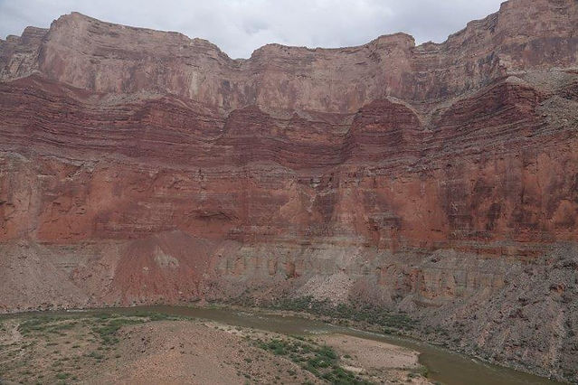 Rafting the Grand Canyon: View of canyon wall from Nankoweap Granaries