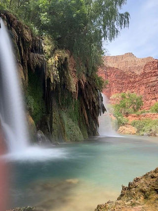 A Havasupai Adventure: Fifty Foot Falls with a redwall backdrop