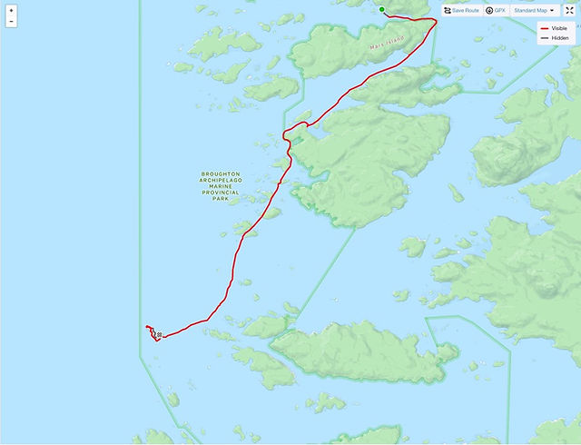 Kayak Vancouver Island: Paddle map Aug 30