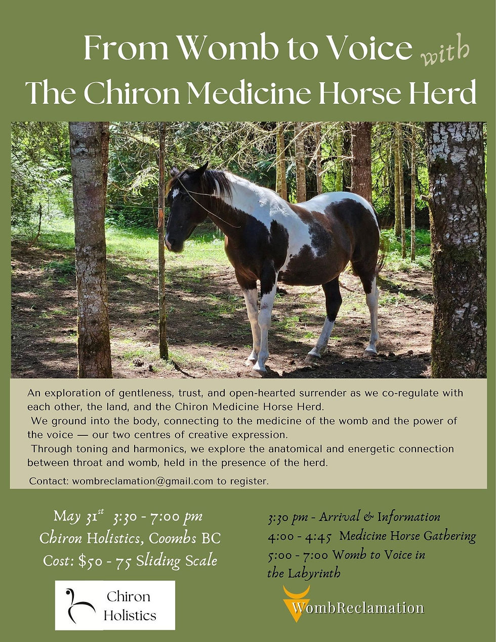 From Womb to Voice with the Chiron Medicine Horse Herd
