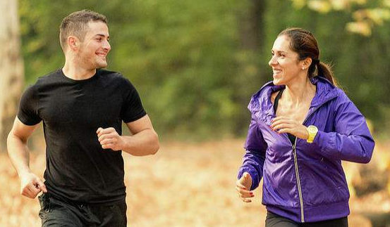 Couple running inthe park