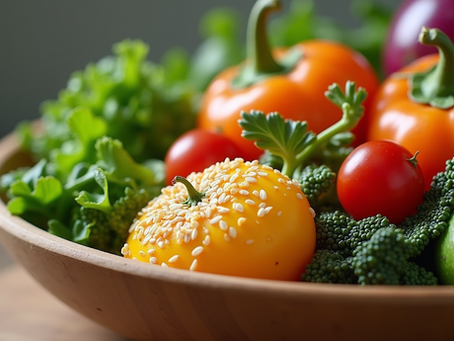 A nutritious customized meal with fresh vegetables and grains