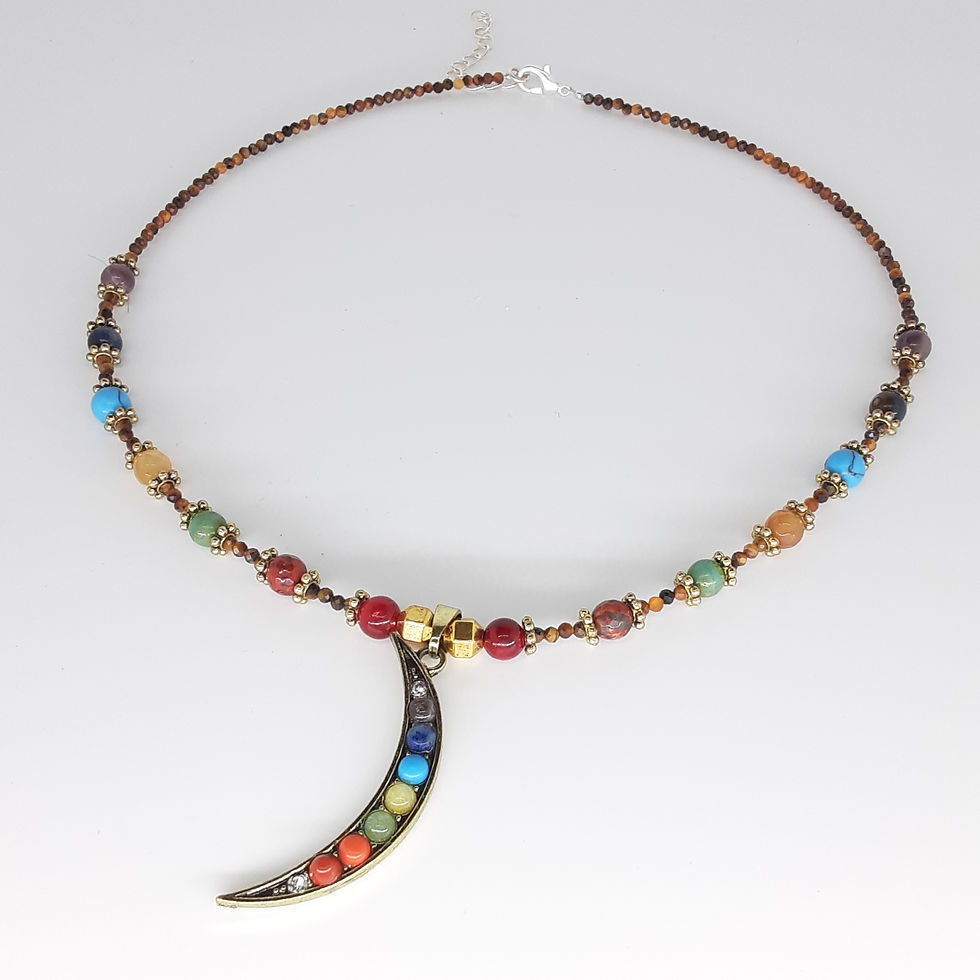 17 Inch Adjustable Moon Chakra Necklace