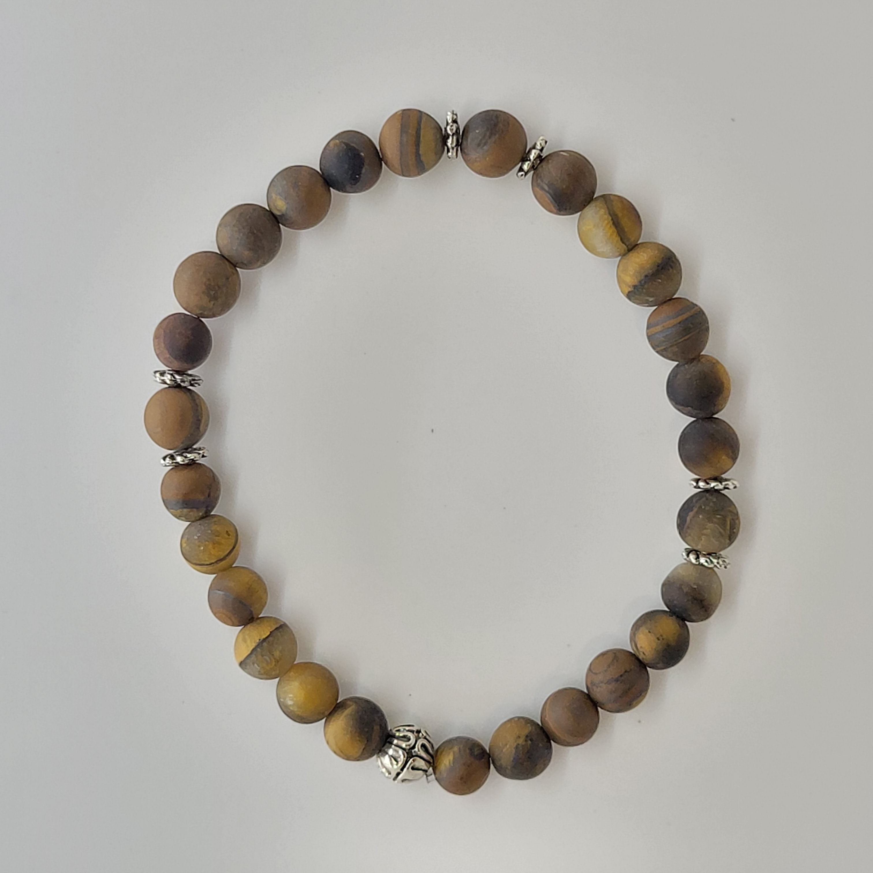 7 Inch Matte Tiger's Eye Bracelet
