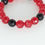 Thumbnail: 7 Inch Stretchy Red & Black glass beaded Bracelet
