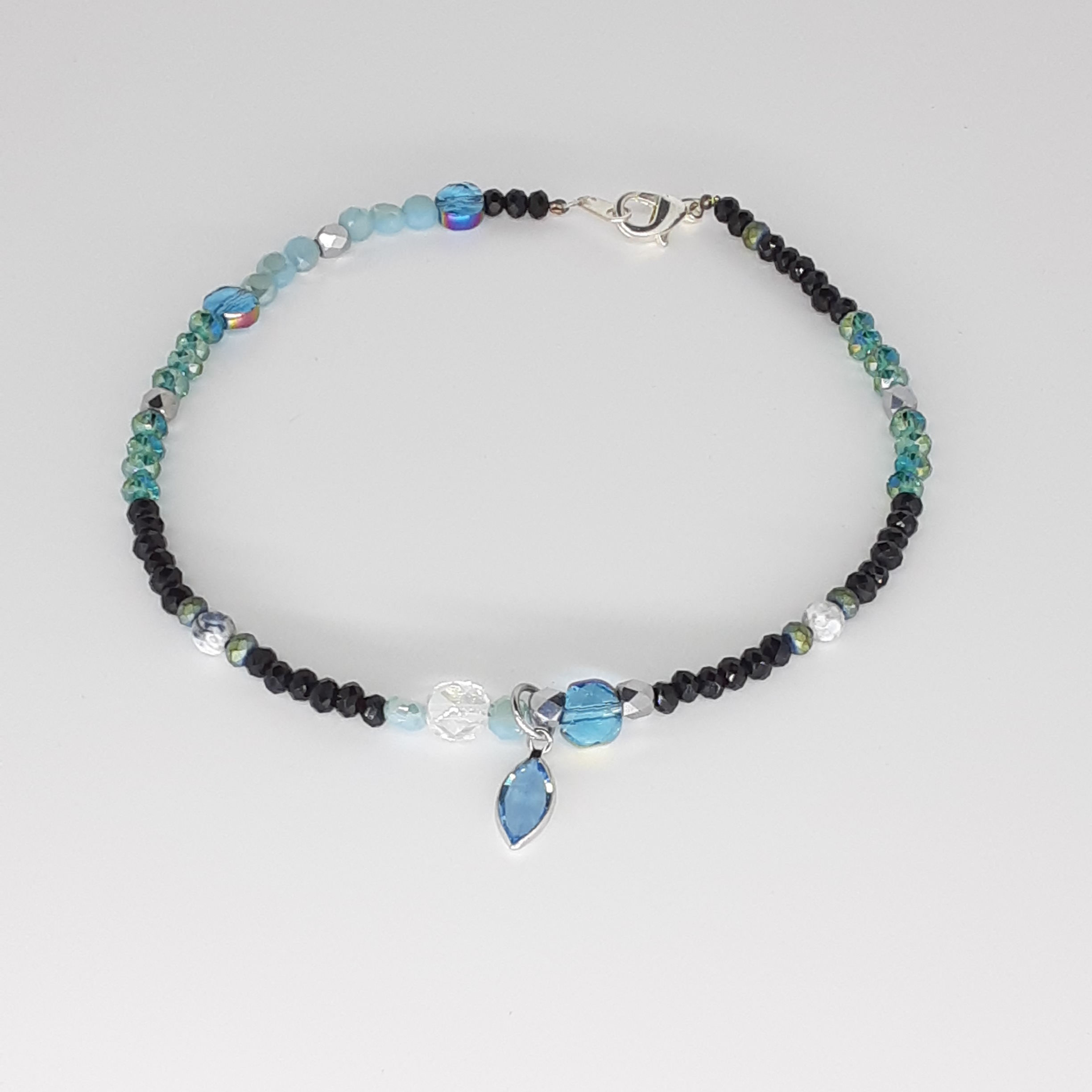10 Inch Blue Gem Anklet
