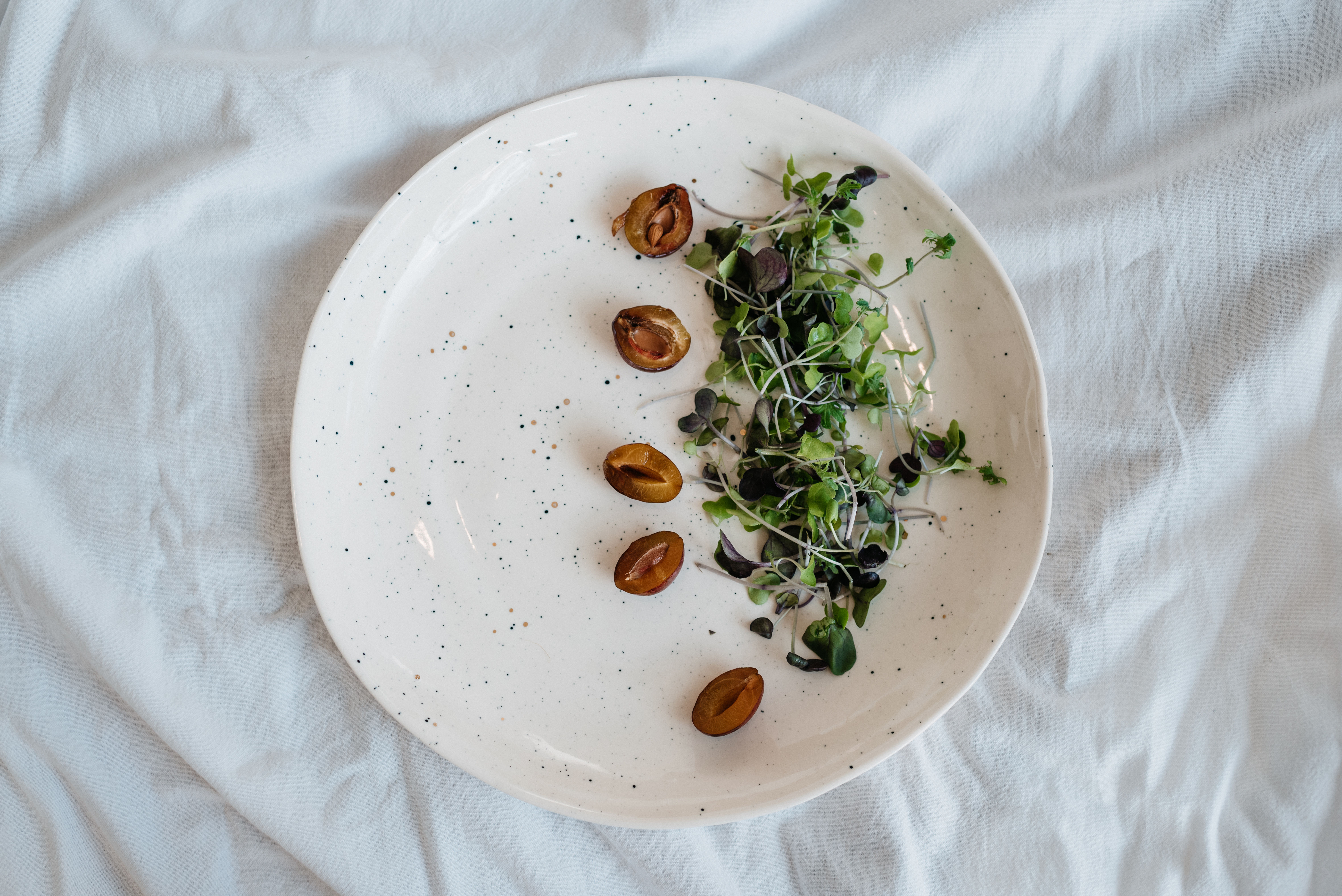 large serving dish-  salt + pepper + gold