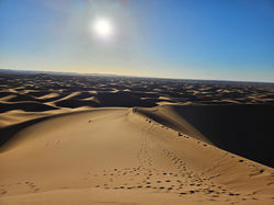 Les vagues de sable sur Erg Zahar