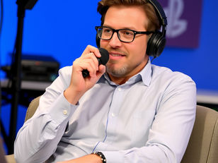 An interviewer answering questions