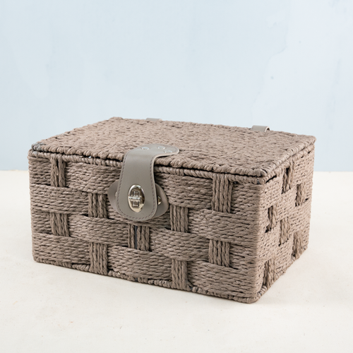 Grey Paper Rope Small Grey Paper Rope hamper | Wooden Box UK