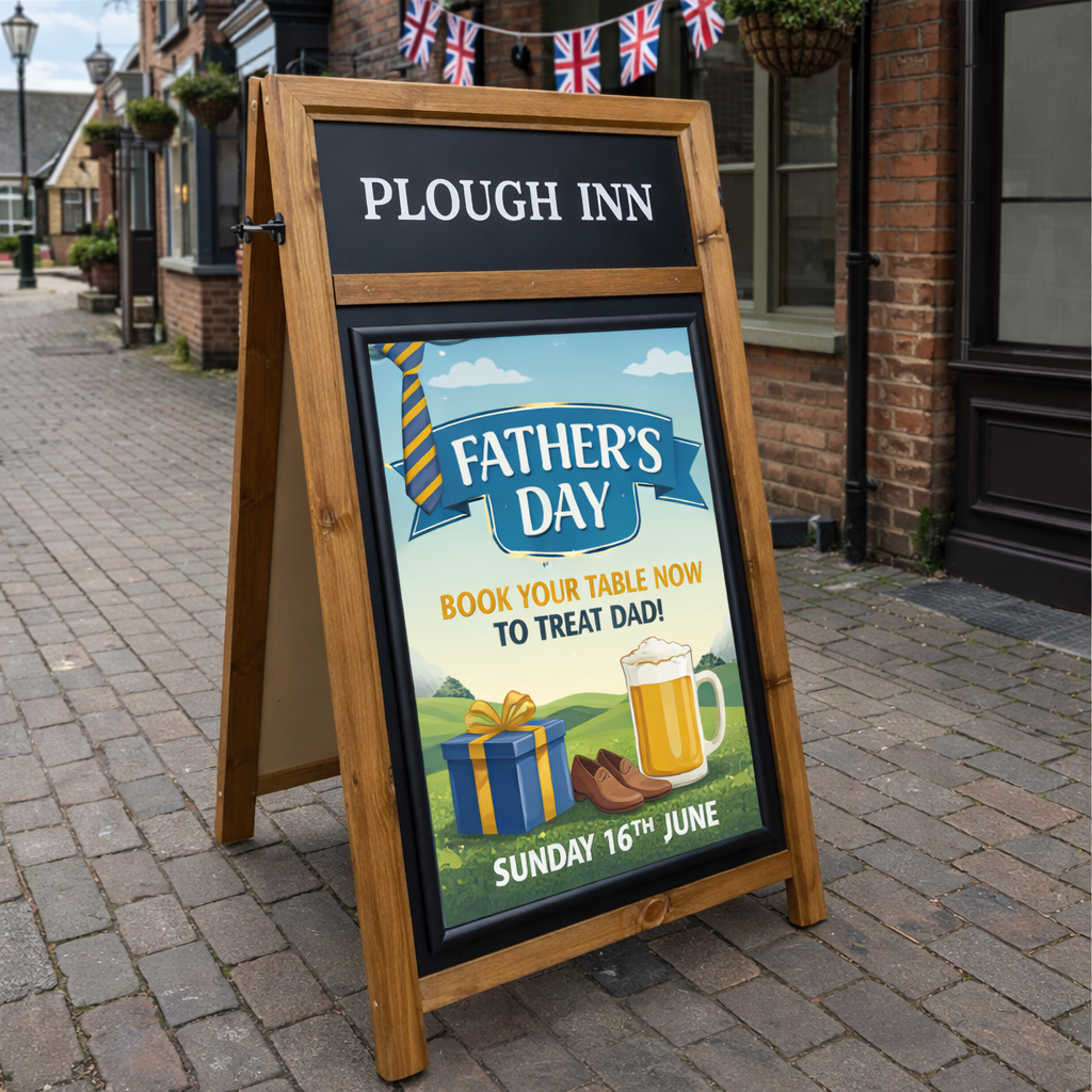 A-Frame Poster Stand with Printed Header