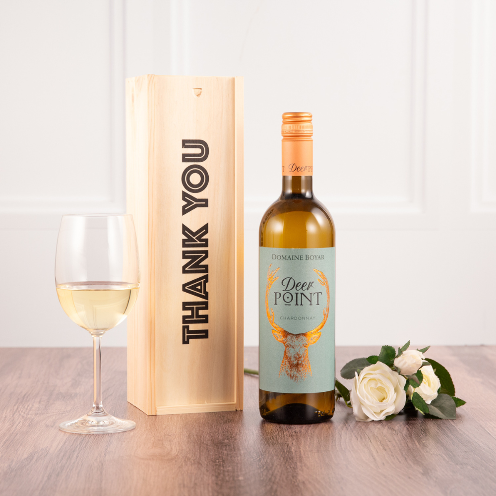 Thank You White Wine Bottle Gift