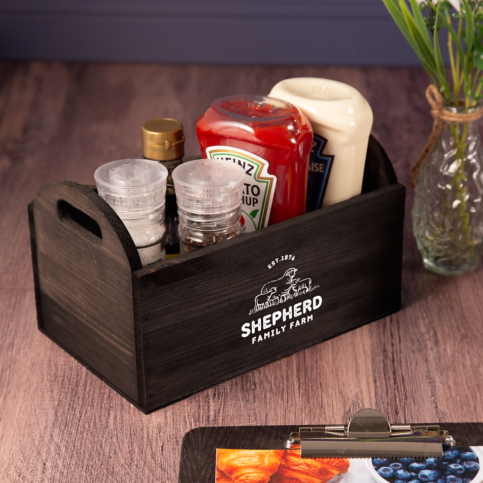 Thumbnail: Black Tabletop Condiment Caddy with Handles