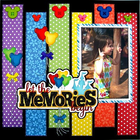 Disney World Let the Memories Begin Scrapbook Page