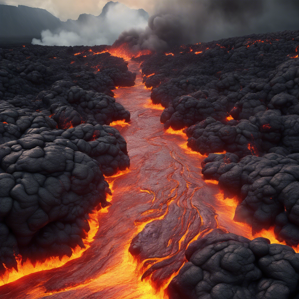 Lava Flow Creating New Land