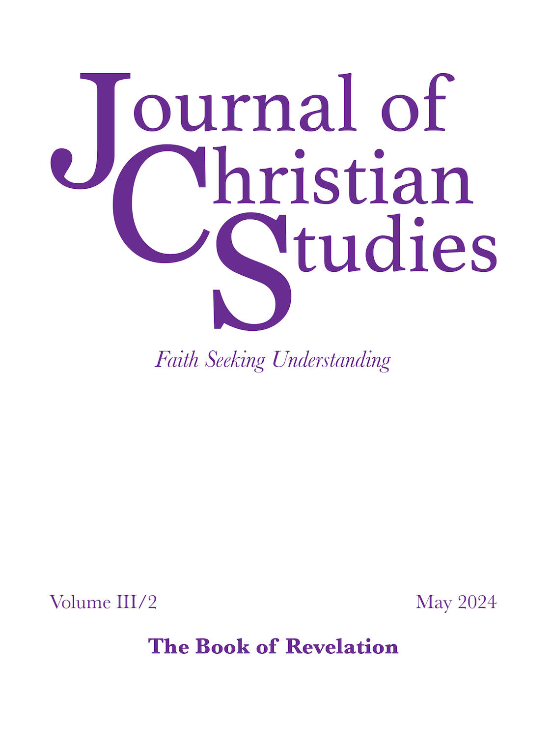 Journal of Christian Studies volume 3, issue 2.
