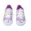 Thumbnail: zapatos morados ilustraciones de unicornio cordones y lateral tornasol interior morado vista frontal
