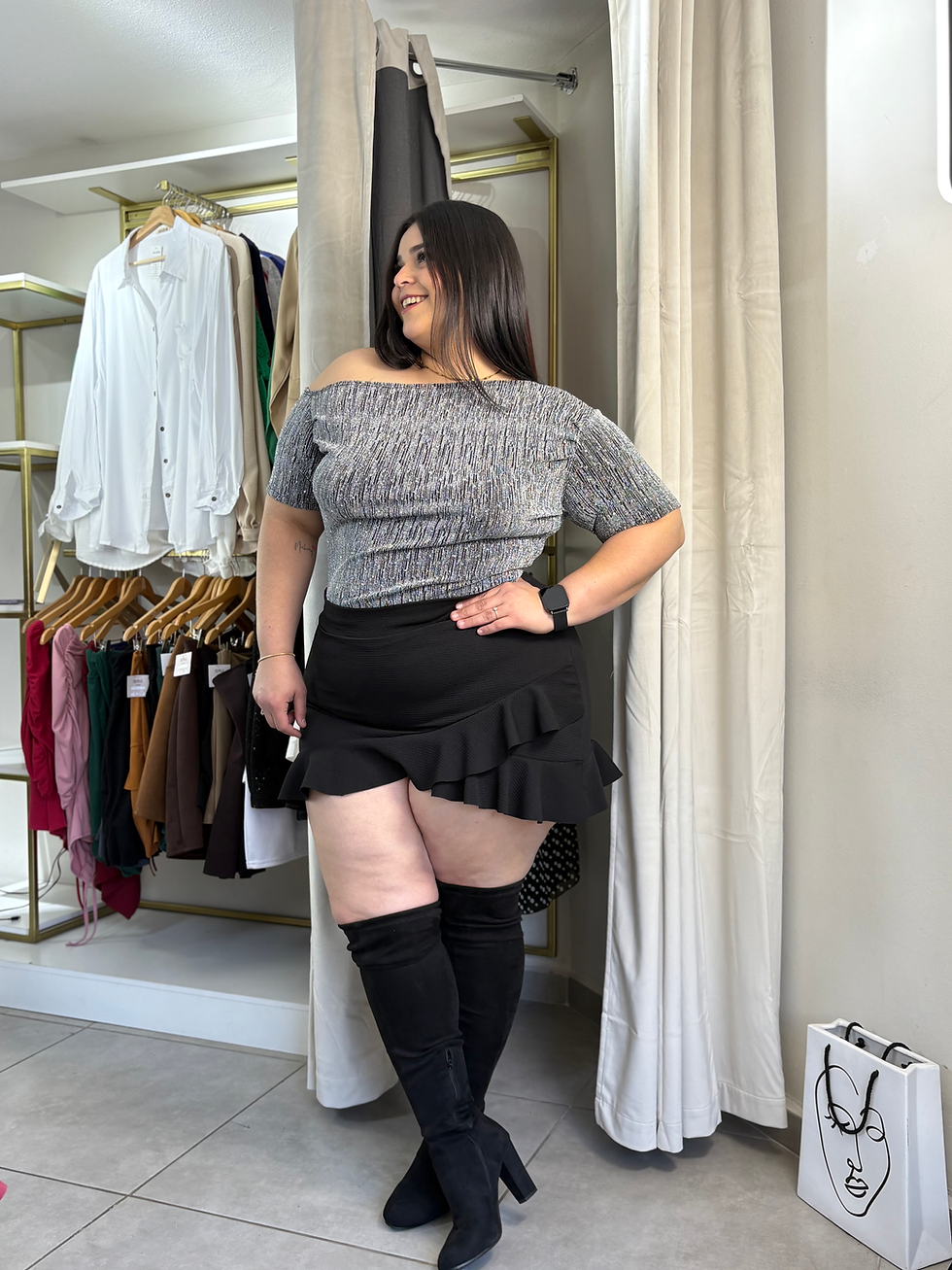 Miniatura: Polera de brillos manga corta Martina✨