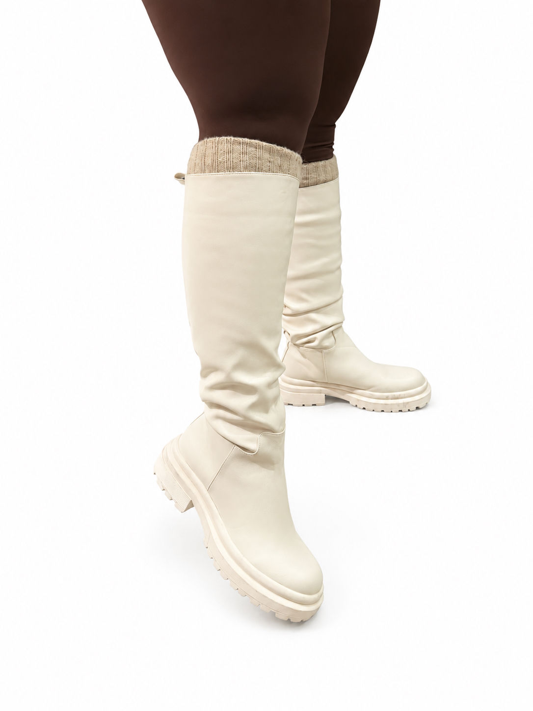 Botas de cuerina ziena beige ✨
