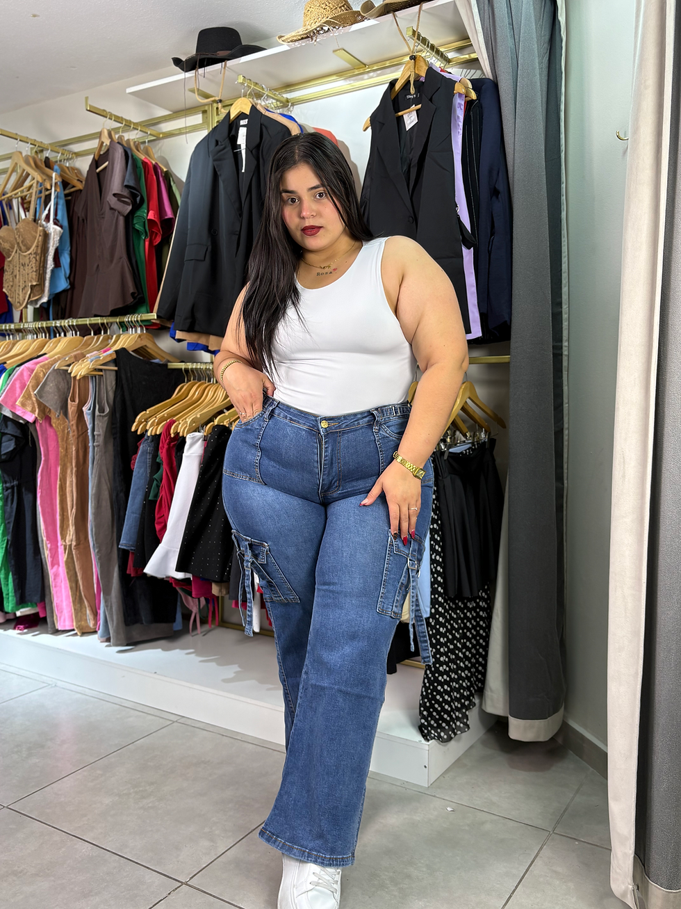 Miniatura: Jeans cargo azul prayce✨