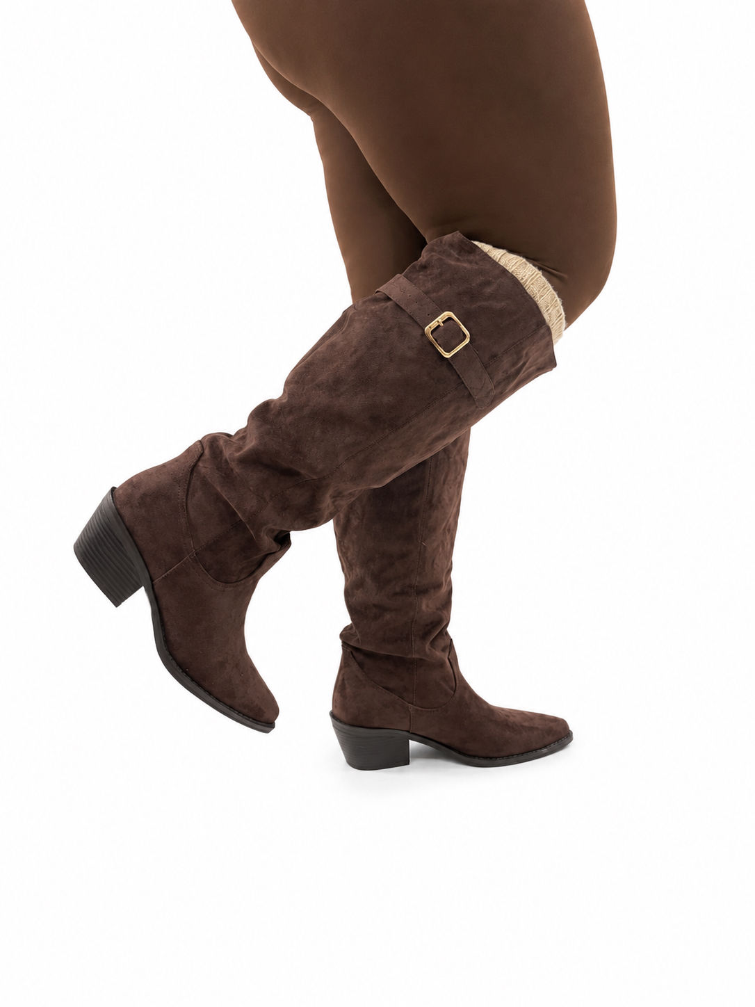 Botas texana chocolate para pantorrillas gorditas✨