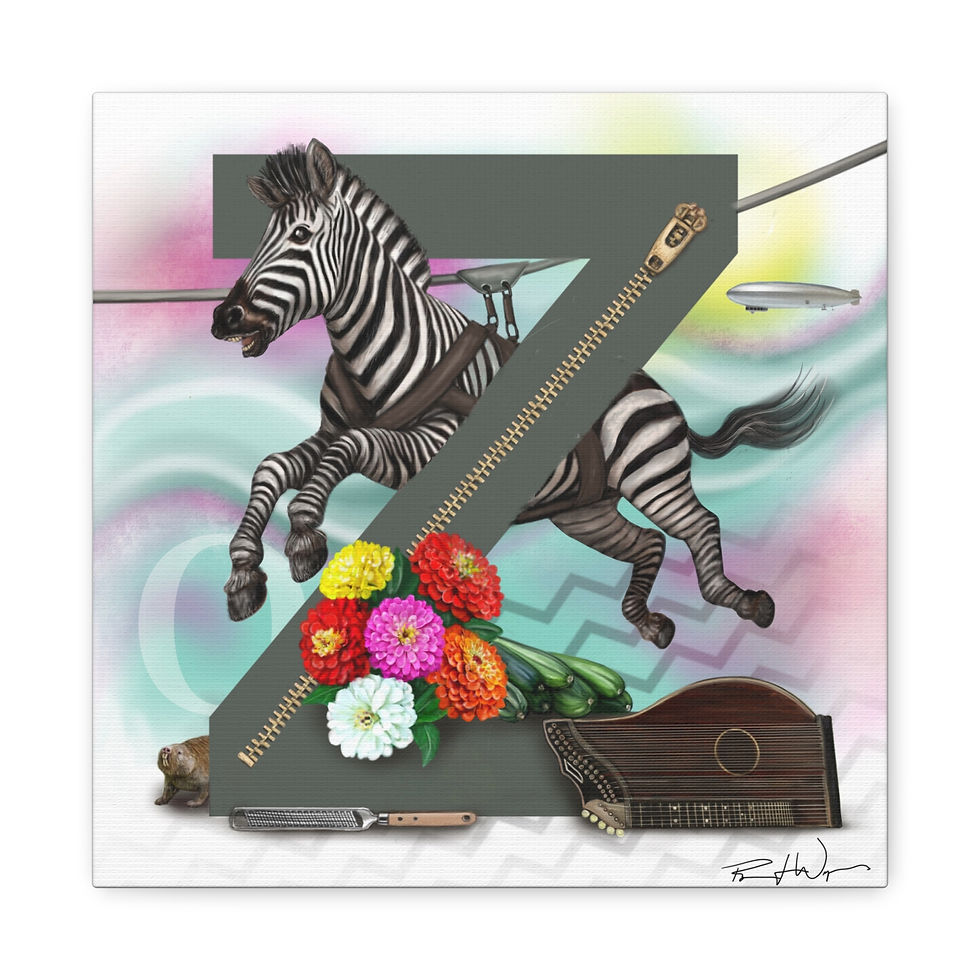 Thumbnail: Zanzibar the Zebra- ON CANVAS