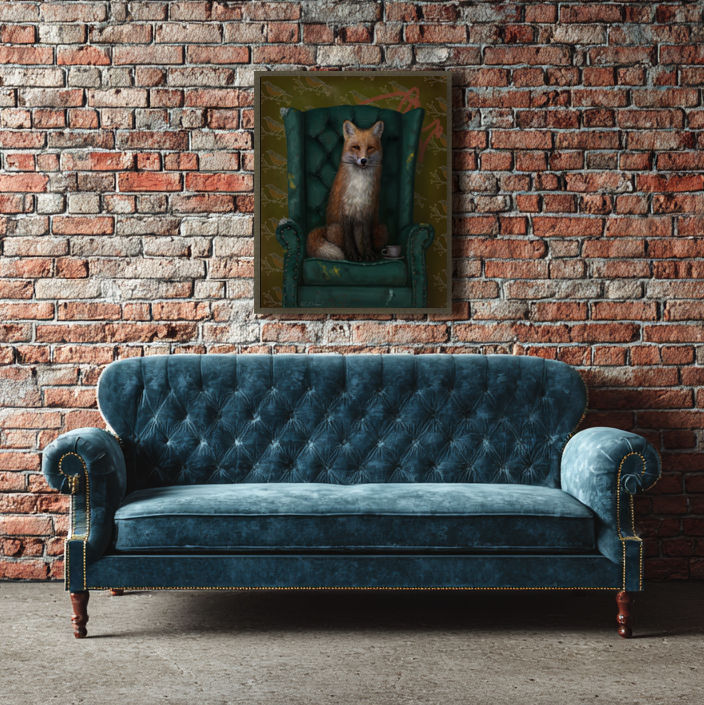 Thumbnail: "Early Fox Catches a Buzz" Canvas Print