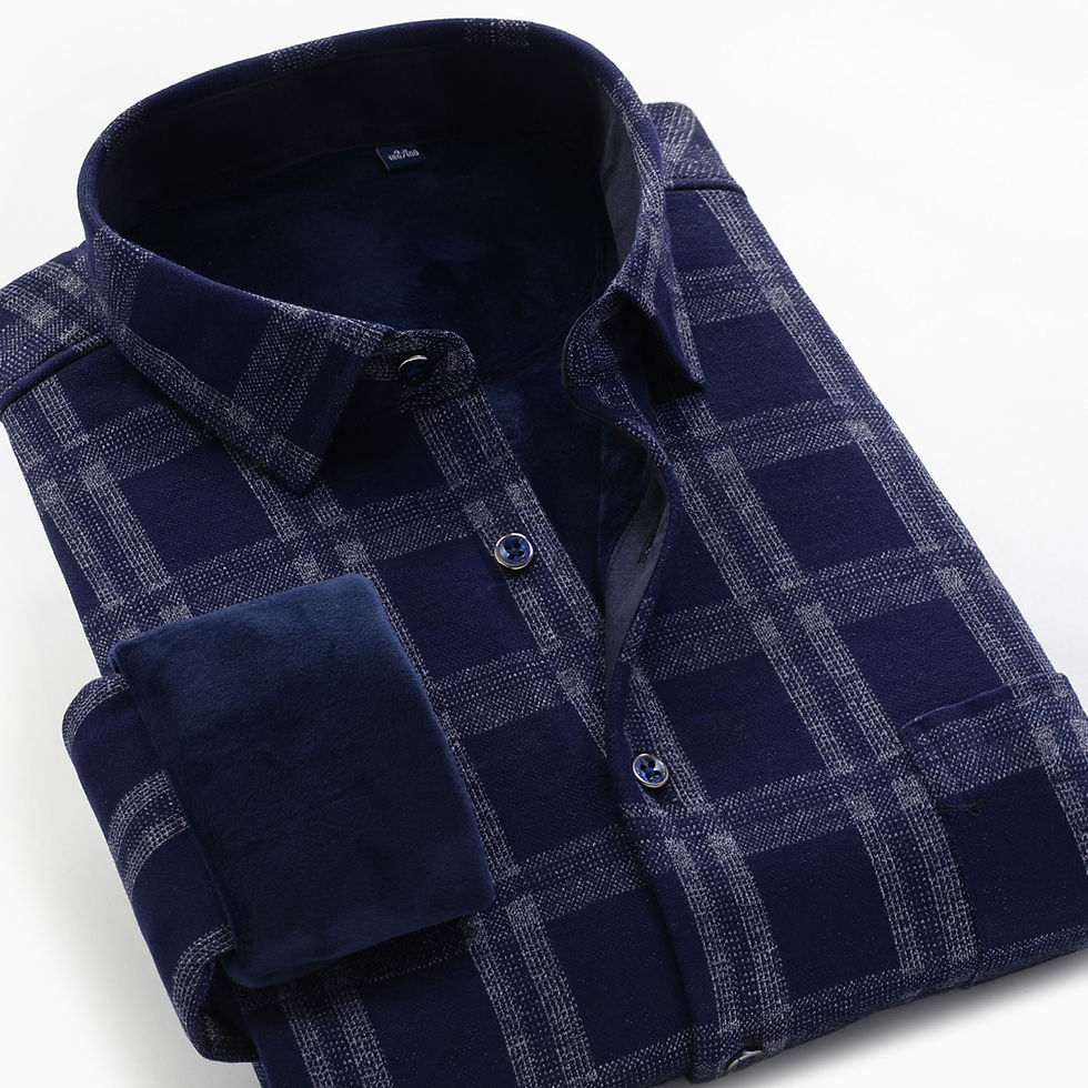 Thumbnail: "PlaidCharm: Winter Warm Men's Shirt