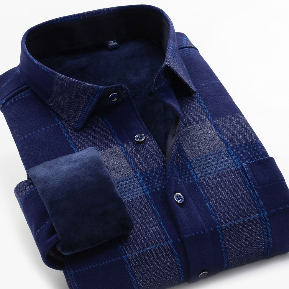Thumbnail: "PlaidCharm: Winter Warm Men's Shirt