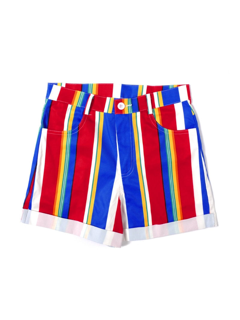 Thumbnail: Rainbow Vintage: Striped High Waist Shorts