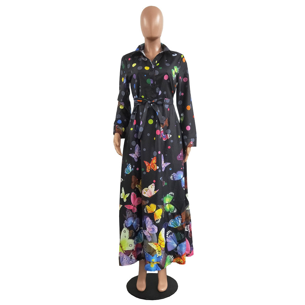 Thumbnail: Camouflage Chic: Spring Fall Maxi Shirt Dress