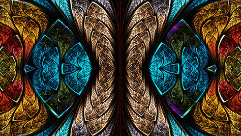 Abstract symmetrical geometric fractal design