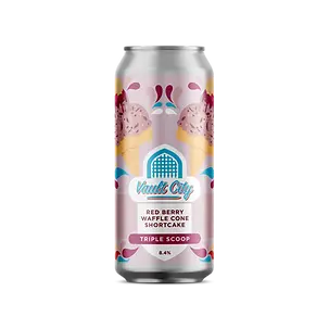 Vault City - Red Berry Waffle Cone Shortcake Triple Scoop - Dessert Sour.