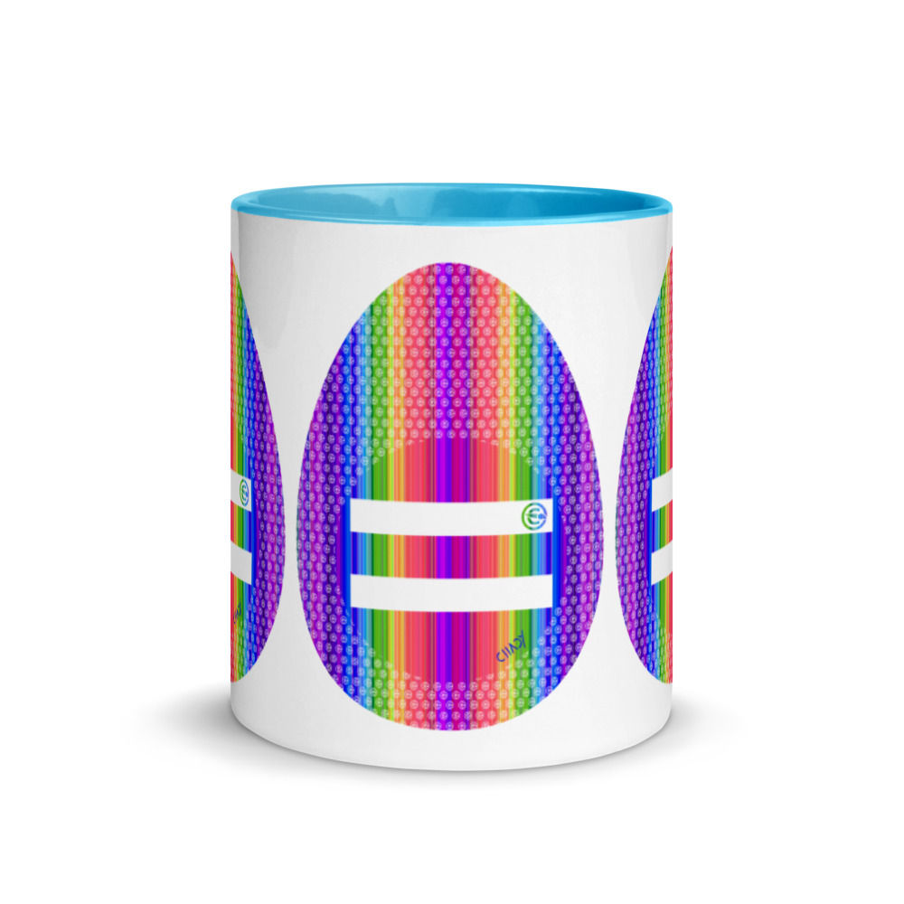 Taza Equality First con color azul en el interior