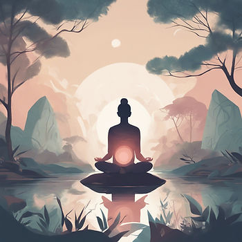 A person meditating in a serene natural setting, symbolizing the connection to the present moment. Chady Elias
