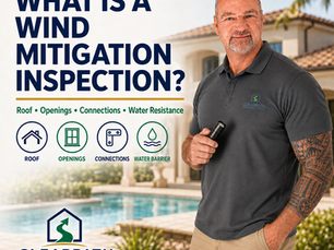 Inspector documenting roof attachment features for Southwest Florida wind mitigation inspection