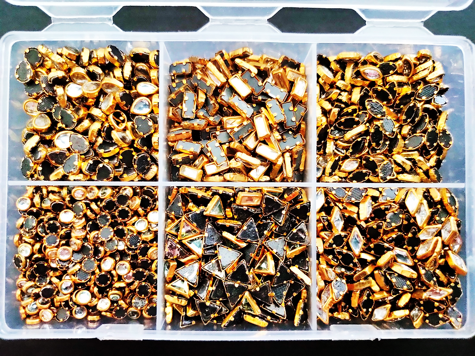 Thumbnail: 12 Shapes Pastable Kundan (1200 pcs )