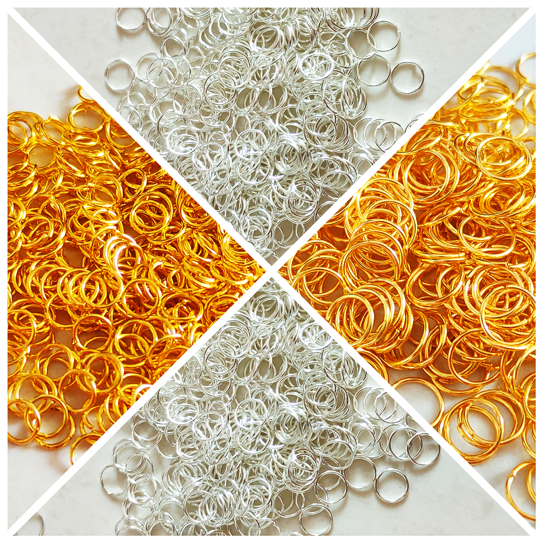 Golden and Silver Small and Large Jump Ring Combo kit