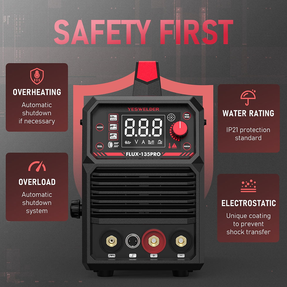 Thumbnail: YESWELDER 135Amp MIG Welder,110V Flux Core Welder Gasless MIG/Stick 2-in-1 ..