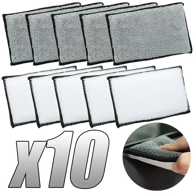 2-10Pcs Auto Detailing Tools Soft Double Side Microfiber Scrubbing Sponge Car Le
