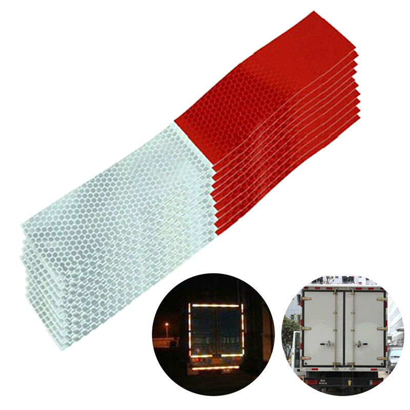 10Pcs Car Truck Reflective Safety Tape Warning Night Light Waterproof Trailer Re