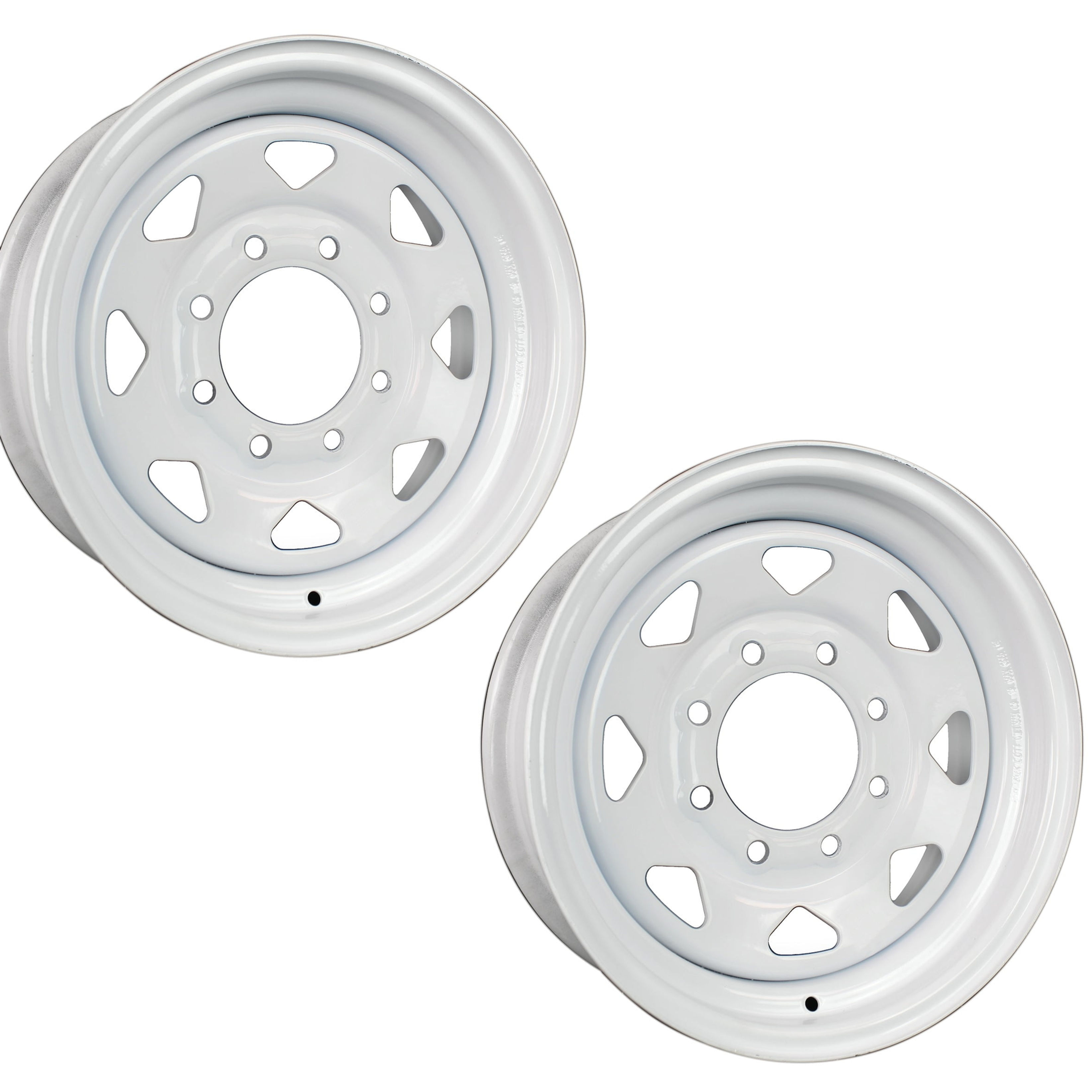 2-Pk Trailer Rims 16x6 in. 8 Bolt Hole 6.5 in.OC White Spoke Steel Wheel
