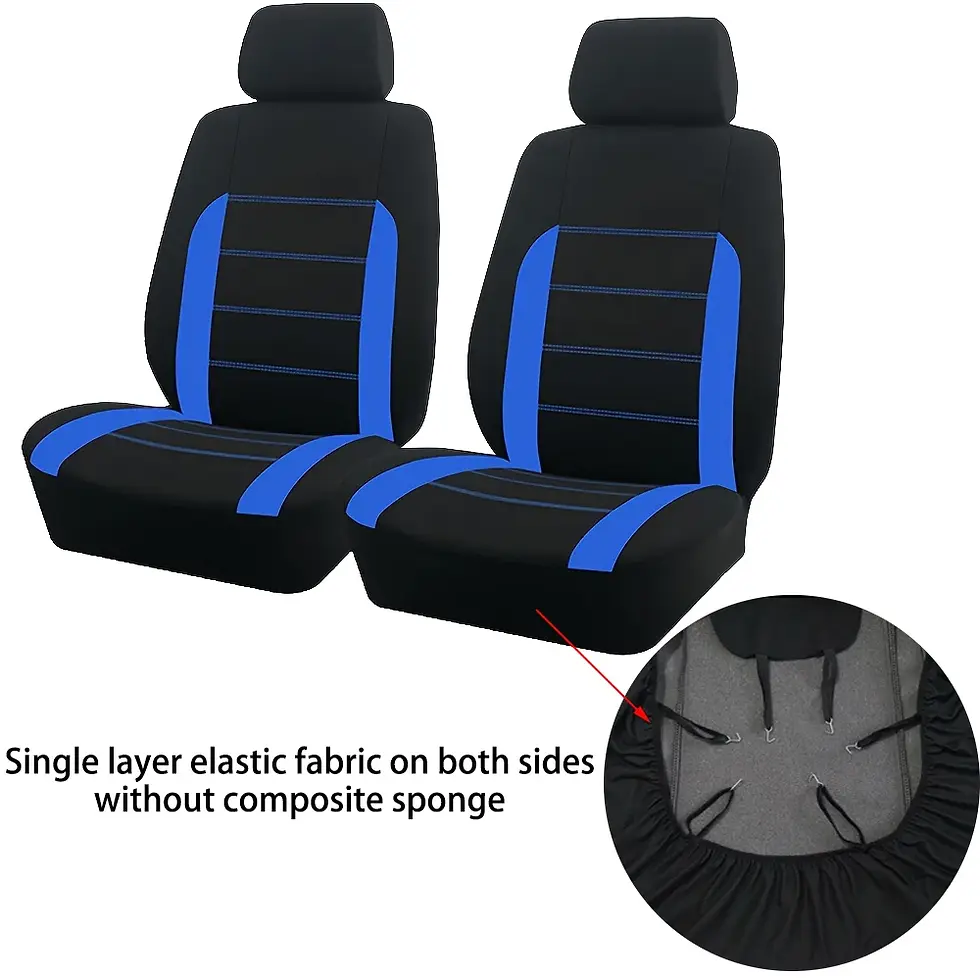 Thumbnail: AUTO PLUS Sports Universal Polyester Car Seat Cover Set Fit Most Car Plain Fabri