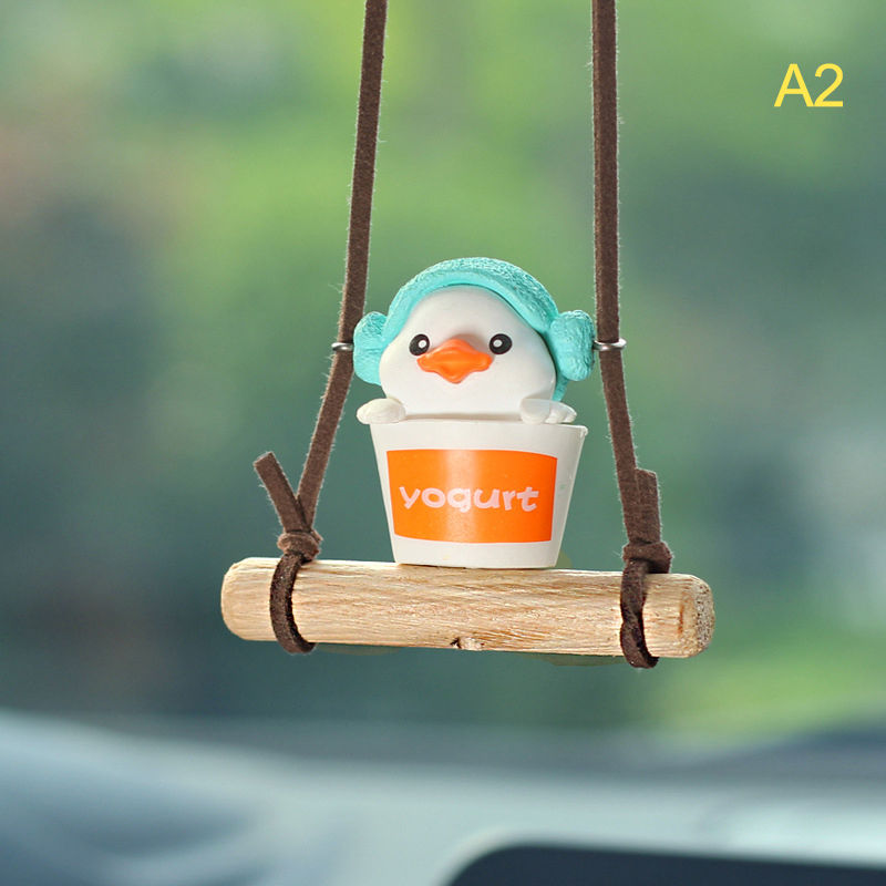 Thumbnail: Cartoon Cute animated car accessories Swinging Duck pendant Car rearview mirror