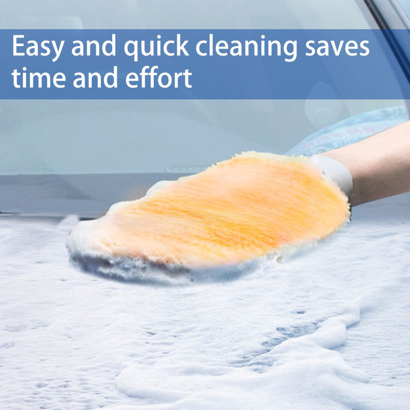 Thumbnail: SEAMETAL Waterproof Car Wash Microfiber Gloves Soft Thickened Wool Plush Car Cle