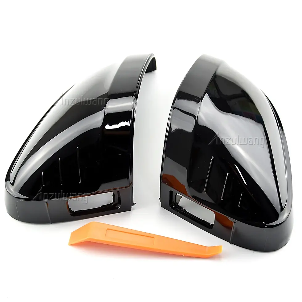 Thumbnail: Carbon black and bright black Rearview Mirror Case Side Mirror Shell For Audi A4