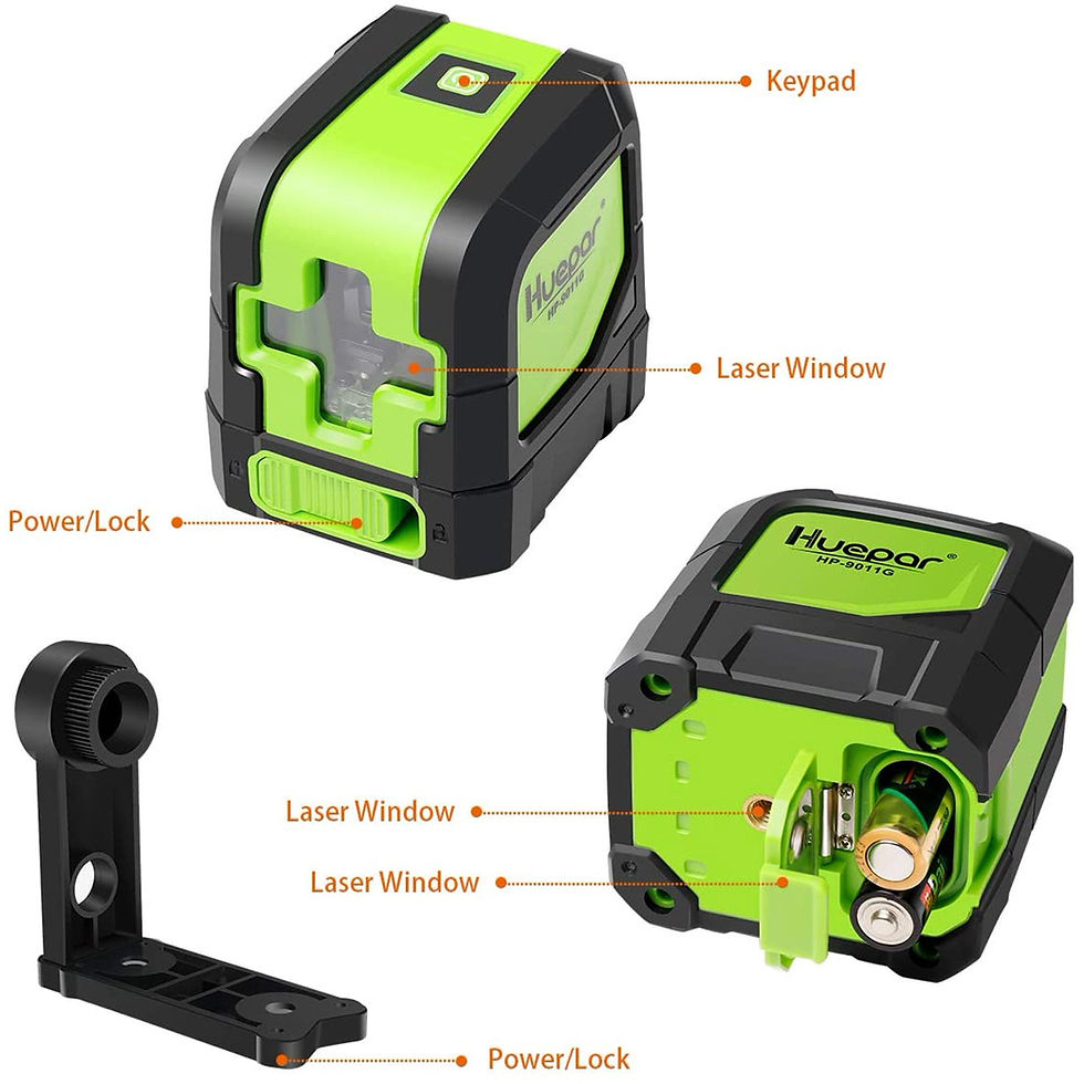 Thumbnail: Huepar Cross Line Laser Level Green Beam Self-Leveling Laser Level Tools fo..